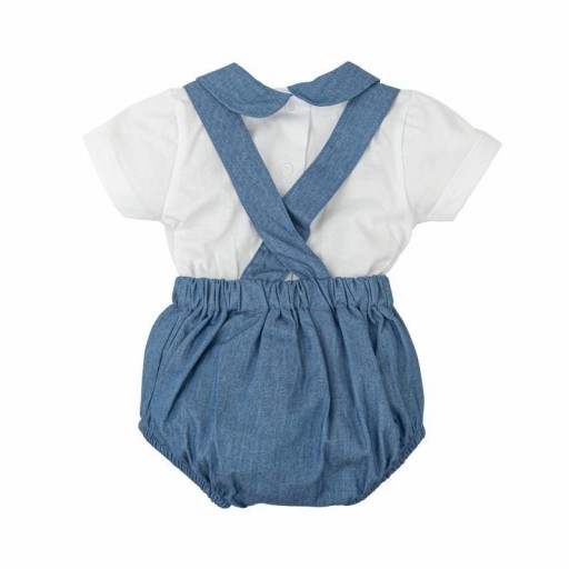 ​Conjunto bebé Babidu camiseta y cubrepañal denim con tirantes [1]