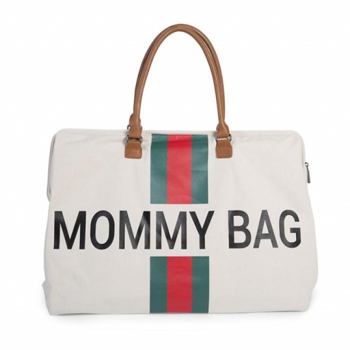 Mommy Bag - Líneas Rojas y Verdes - Blanca [0]