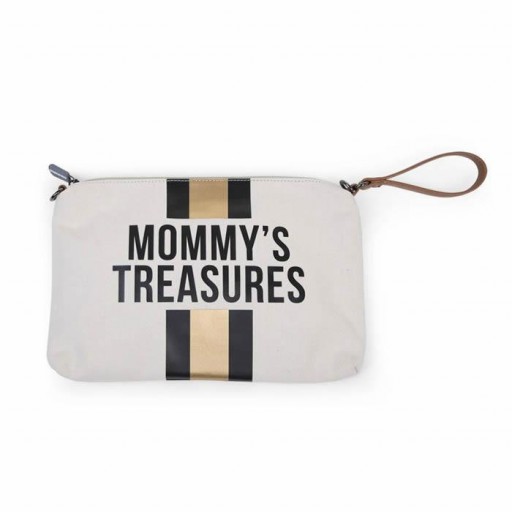 Neceser Mommy Treasures - Líneas Negras y Doradas - Blanca [0]