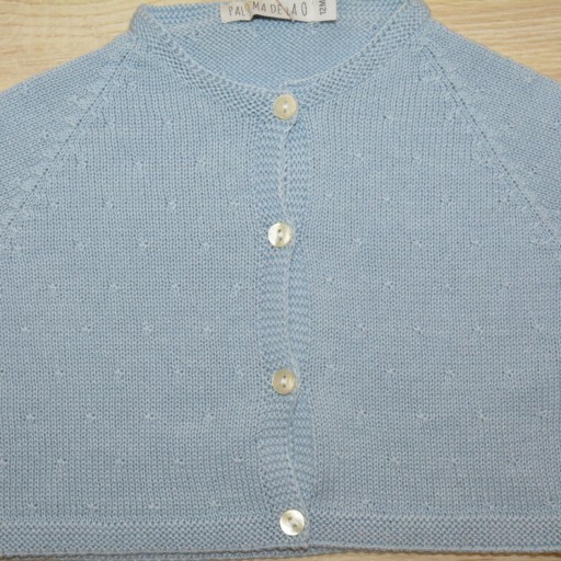Chaqueta de punto bebé color azul nube – Paloma de la O [1]
