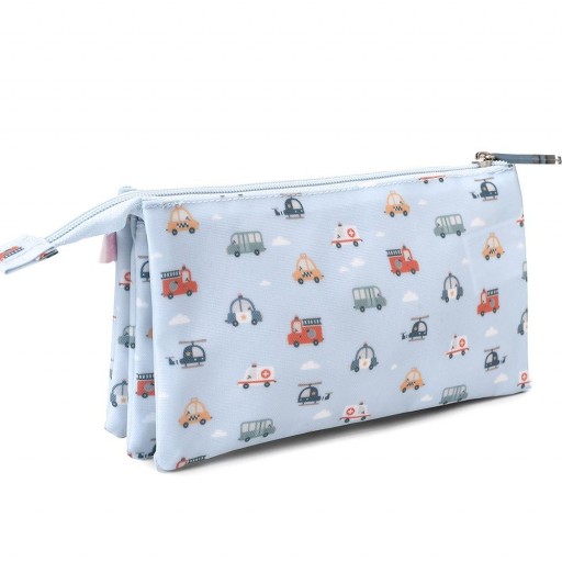Estuche 3 Compartimentos City Cars Personalizable - Tutete