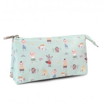 Estuche 3 Compartimentos The Three Little Pigs Personalizable - Tutete