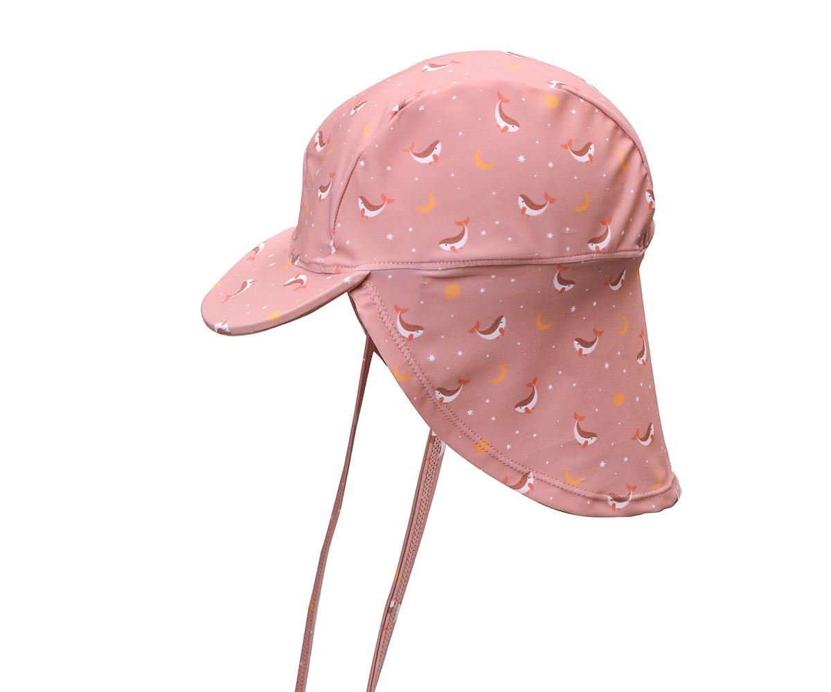Gorro Playa Bebé Monnëka Whale Pink UV50+