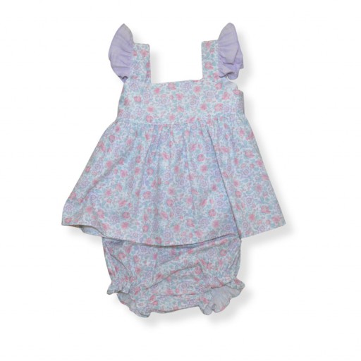 Conjunto bebé vestido floral con lazada – Paloma de la O
