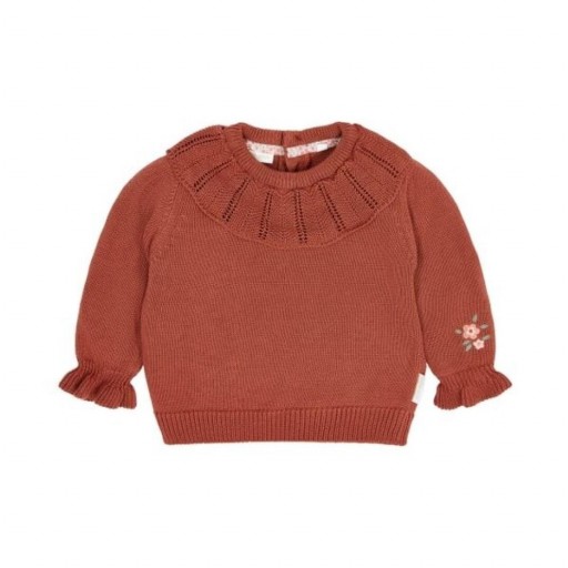 Jersey de Punto con Volantes Deep Berry - Little Dutch