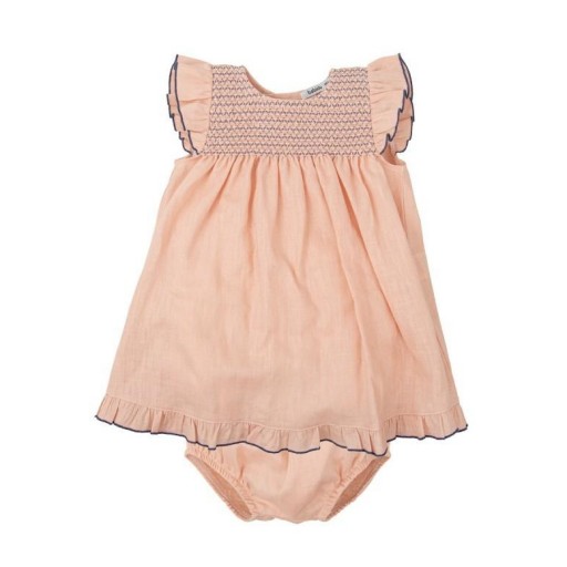 ​Conjunto bebé niña Babidu vestido con nido de abeja y braguita [0]