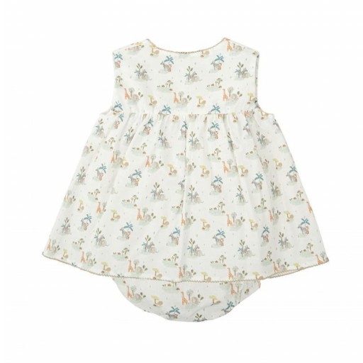 ​Conjunto bebé niña Babidu vestido estampado safari y braguita [1]