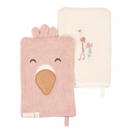 Set de 2 Manoplas de Baño Flamenco Rosa Little Dutch