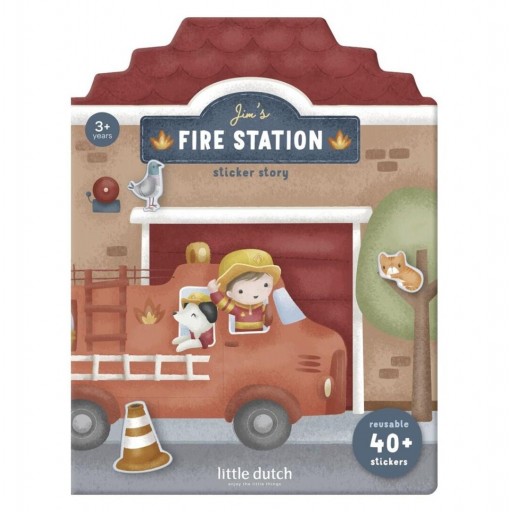 Libro de Pegatinas Reutilizables Little Dutch – Crea tu Historia “Estación de Bomberos de Jim” [0]