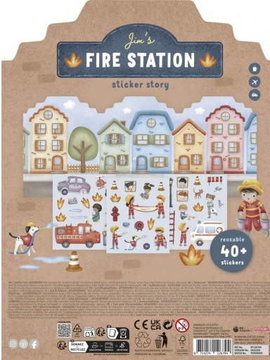 Libro de Pegatinas Reutilizables Little Dutch – Crea tu Historia “Estación de Bomberos de Jim” [1]