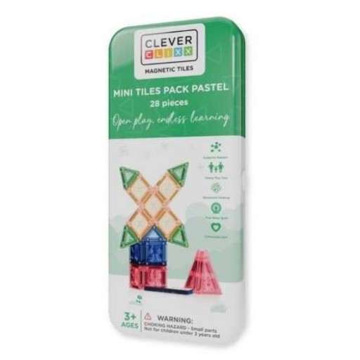 ​Set de Viaje Cleverclixx Mini – 28 Piezas Magnéticas en Colores Pastel [1]