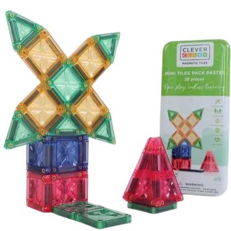 ​Set de Viaje Cleverclixx Mini – 28 Piezas Magnéticas en Colores Pastel