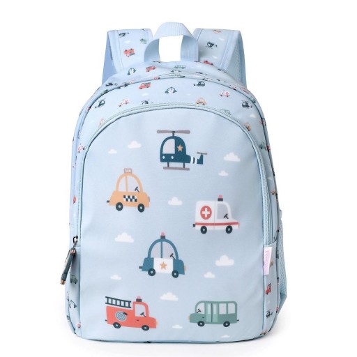 Mochila Mediana City Cars + Llavero Personalizable - Tutete