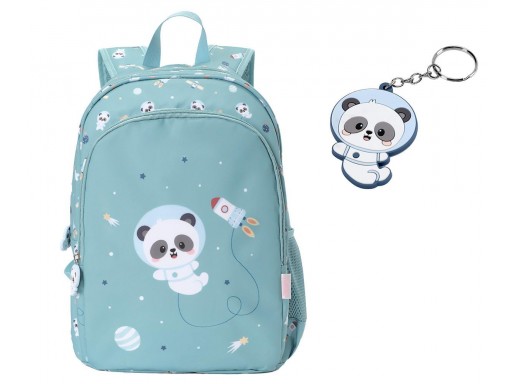 Mochila Mediana con Llavero Personalizable Tutete mod. Pandas in Space [1]
