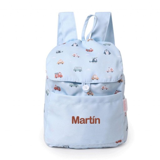 Mochila Pequeña Tela City Cars Personalizable -  Tutete [1]