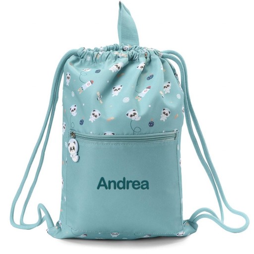 Mochila Saco Impermeable mod. Pandas in Space Personalizable - Tutete [3]