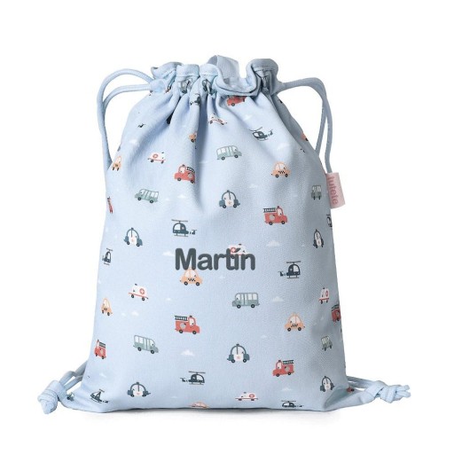 Mochila Saco Tela City Cars Personalizable - Tutete [3]