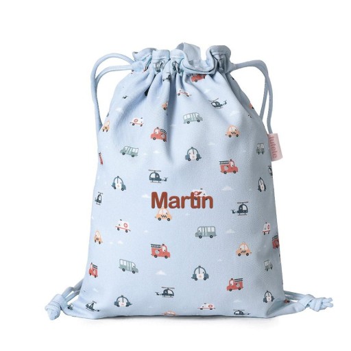 Mochila Saco Tela City Cars Personalizable - Tutete [1]