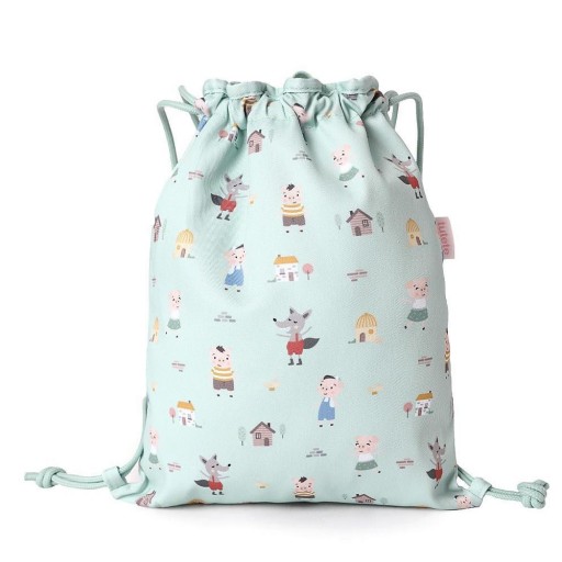 Mochila Saco Tela The Three Little Pigs Personalizable - Tutete