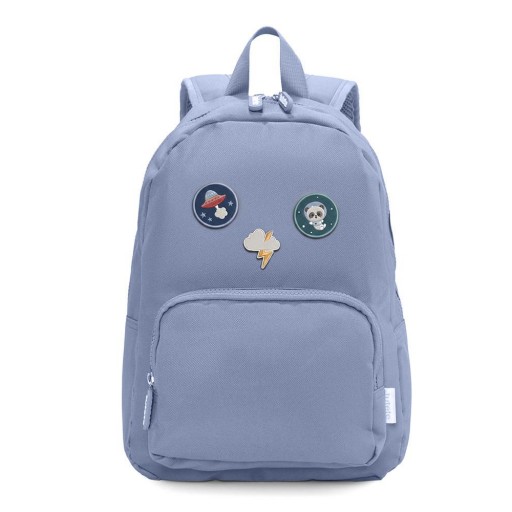 Mochila Solid Color Marino + 6 Parches Autoadhesivos Space