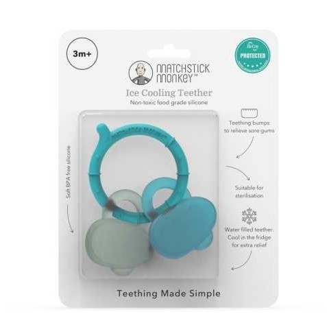 ​Mordedor Matchstick Monkey Refrigerable – Alivio refrescante para la dentición, color Azul  [2]