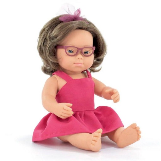 Muñeca Caucásica Síndrome con Gafas 38 cm My Friends & Me Miniland
