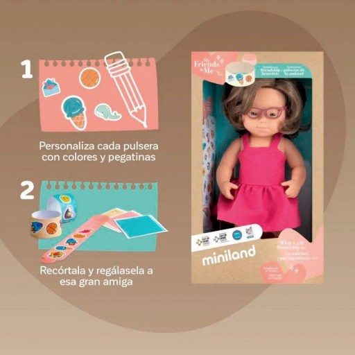 Muñeca Caucásica Síndrome con Gafas 38 cm My Friends & Me Miniland [2]