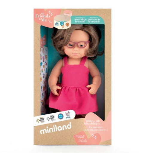 Muñeca Caucásica Síndrome con Gafas 38 cm My Friends & Me Miniland [3]