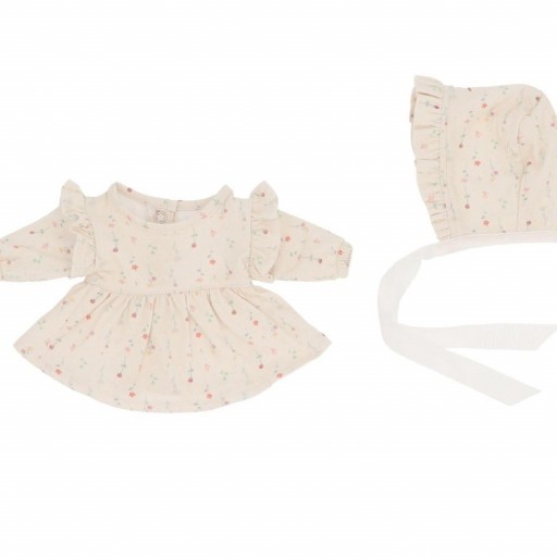 Muñeco Helena con Vestido y Gorrito White Flowers - Monnëka [1]