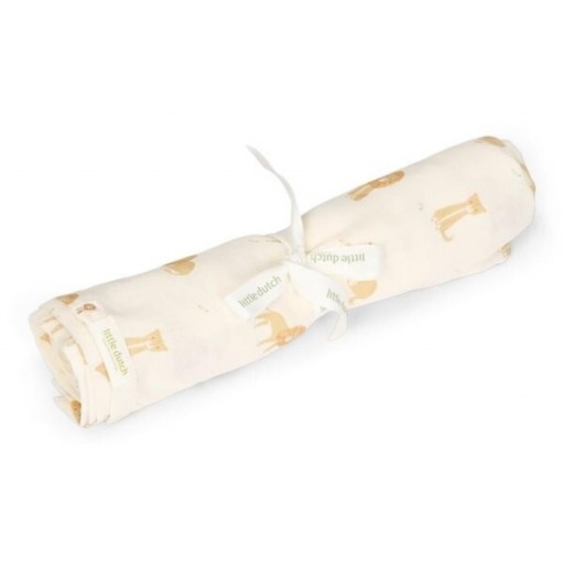 Muselina Grande Safari Leo Little Dutch – 120 × 120 cm