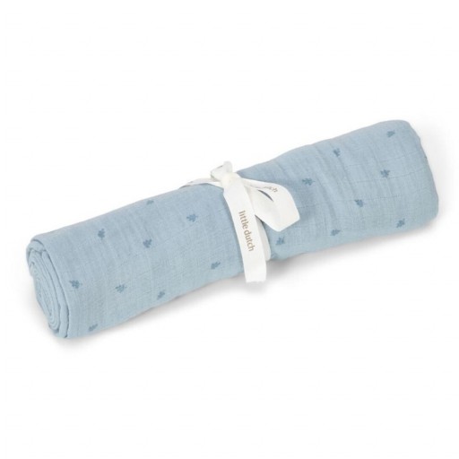 Muselina para Bebés Little Dutch –  Puro Azul Denim [0]