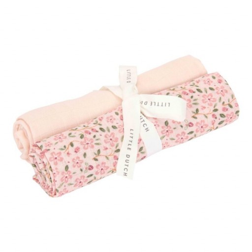 Pack de 2 Muselinas 70x70 cm – Colección Fairy Floral & Blossom de Little Dutch [0]