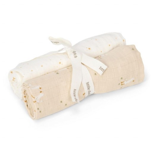Pack de 2 Muselinas 70x70 cm – Colección Newborn Natural de Little Dutch [0]
