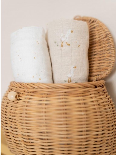 Pack de 2 Muselinas 70x70 cm – Colección Newborn Natural de Little Dutch [2]