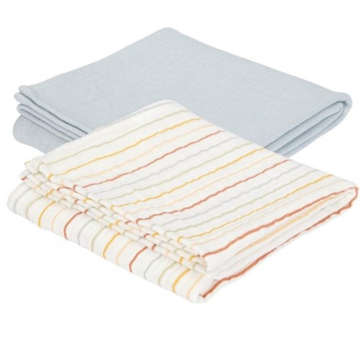 Muselinas Little Dutch 70 x 70 cms Vintage sunn strip/puro azul 