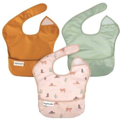 Pack 3 baberos con bolsillos sin mangas "Cowboy+Orange+Sage" - Talla 6-24 meses [1]