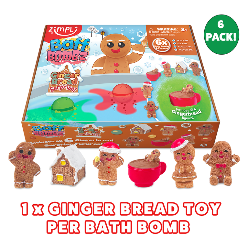 Pack 6 Bombas de Baño Surprise Gingerbread – Zimpli Kids