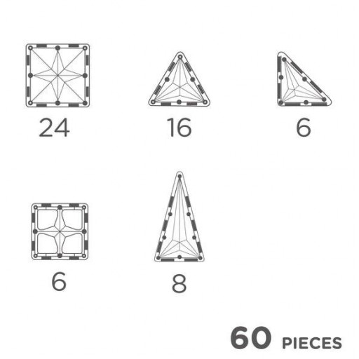 Pack de Construcción Magnética Cleverclixx - 60 Piezas [2]