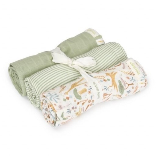 Pack 3 Muselinas Safari Little Dutch – 70 × 70 cm