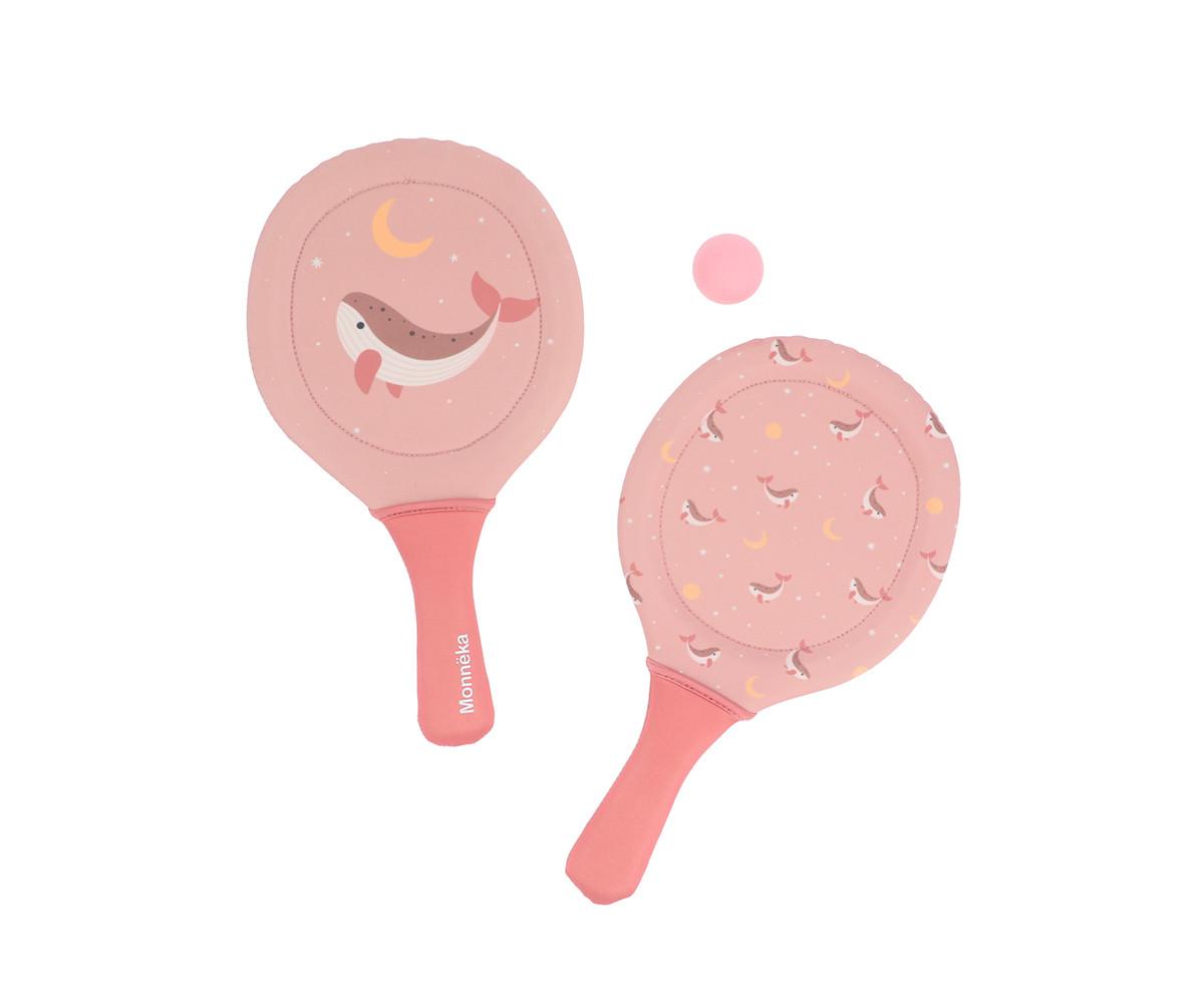 Palas de Playa Neopreno Whale Pink con Pelota Monnëka
