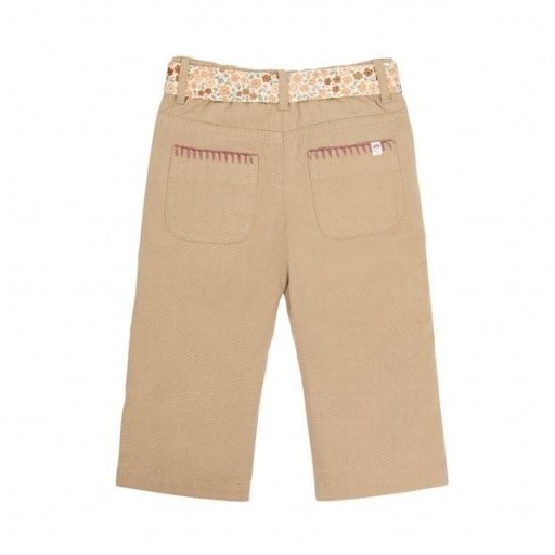 Pantalón Ancho con Lazo Floral Taupe - Little Dutch [1]