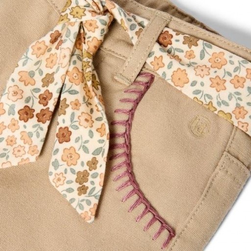 Pantalón Ancho con Lazo Floral Taupe - Little Dutch [2]