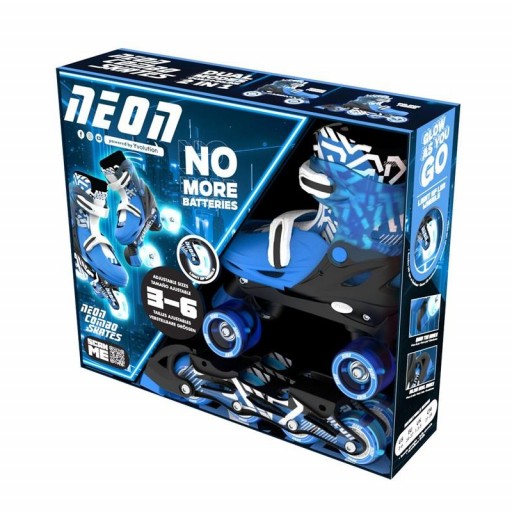 Patines Combo Neón 2 en 1 Ajustables con Ruedas Luminosas  - Yvolution [3]