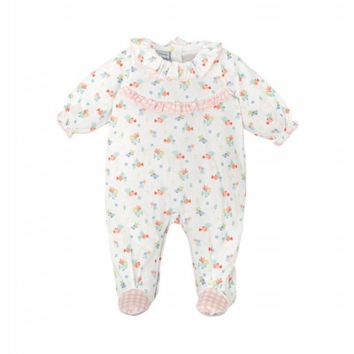 ​Pelele bebé niña Babidu manga larga estampado marino con volante [0]