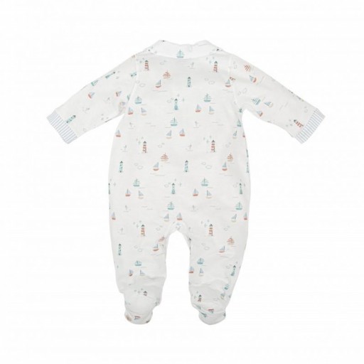 ​Pelele bebé Babidu largo estampado marinero con cuello bebé [1]