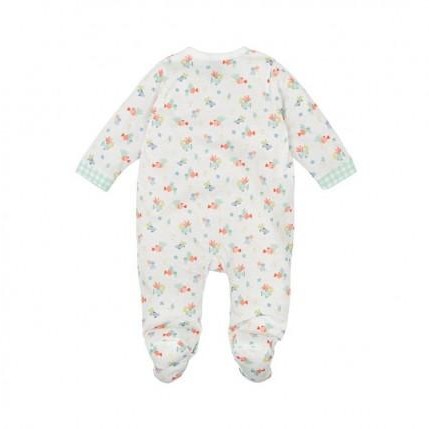 ​Pelele bebé algodón estampado marino con vichy verde agua [1]