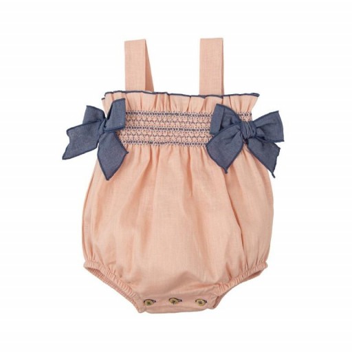 ​Ranita bebé Babidu tirantes con nido de abeja y lazos [0]