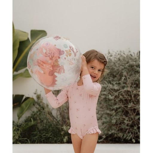 ​Pelota de playa Little Dutch Ocean Dreams Rosa con caballito de mar 3D [2]