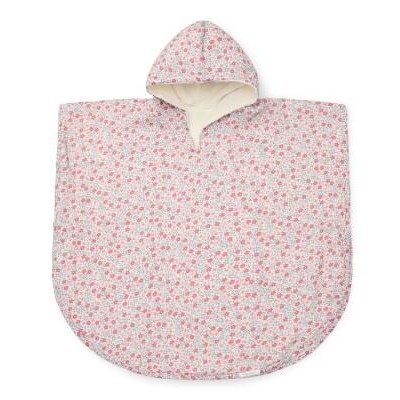 ​Poncho de Playa con Capucha – Sunny Flowers Multicolor – 100% Algodón Orgánico