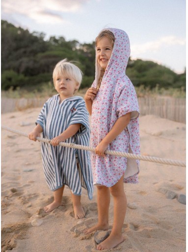 ​Poncho de Playa con Capucha – Sunny Flowers Multicolor – 100% Algodón Orgánico [2]